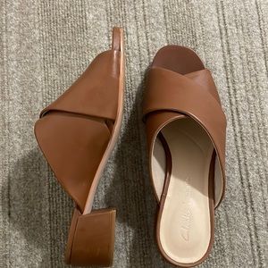 Tan Leather Mules CLARKS